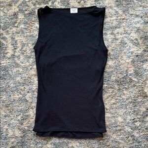 Black Sleeveless Fitted Tank Top